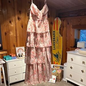 Birdy Grey Floral Pink Maxi Dress